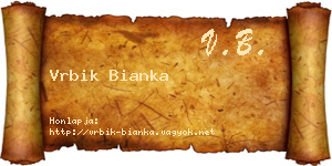 Vrbik Bianka névjegykártya